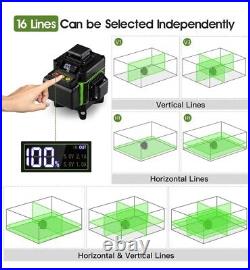 16 Lines Self-Leveling Laser Level, Elikliv 4 X 360 Green Beam Laser Level