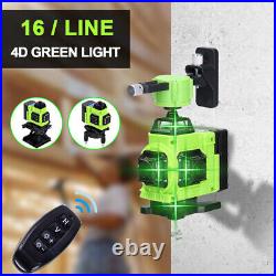 2 Batteries 16 Line Laser Level Green Self Leveling 4D Cross Measure Tool Kit