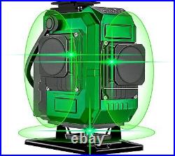3D Self Leveling Green Laser Level 25M, 3 x 360, 12 Lines, 2 batteries T1