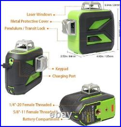 3D self leveling Cross Laser Level Green Beam with Bluetooth +Huepar Receiver