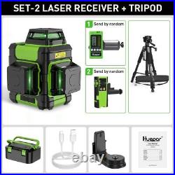 3x360° Laser Level Green Beam 12 Lines Self leveling Pulse Mode Hard Carry Case