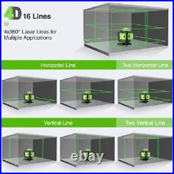 4D Self-Leveling Cross Line Laser Level 16 Lines Green UK Plug + Lifting Base