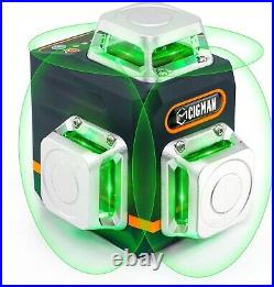 CIGMAN Laser Level Self Leveling 3x360° 3D Green Cross Line for Construction