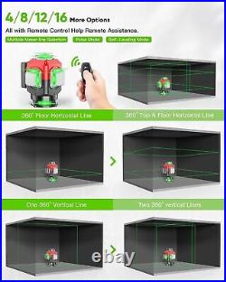 Elikliv 16 Line 4D Laser Level Self Leveling 4X360° Green Cross Laser line tool