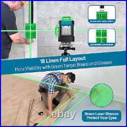 Elikliv 4D 16Line Self-leveling Laser Level 4x360 Green Beam Horizontal Vertical