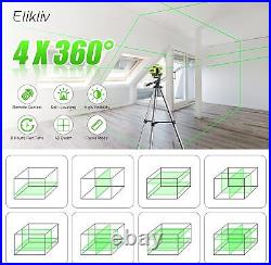 Elikliv 4D 16 Line 4x360 Laser Level Green Beam Laser Level Self Leveling Outdoo