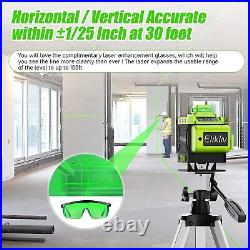 Elikliv 4D 16 Line Laser Level Self-Leveling 360 Green Beam Laser Level+Receiver