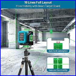 Elikliv 4D 360° 16 Line Laser Level Green 200ft Automatic Self-Leveling Tool