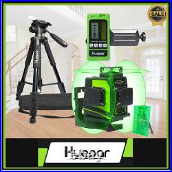 Green Laser Level 360° 3D 12 Lines Laser Measure Tool Kit + Receiver + Tripod