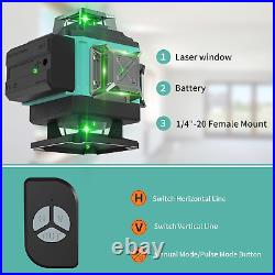 Green Laser Level 4x360° Spirit Level, Battery, Self Leveling, Rotary Stand