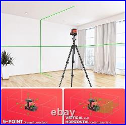 Green Laser Level, Elikliv 5-Point Self-Leveling Laser Level 200ft Indoor/Outdoor