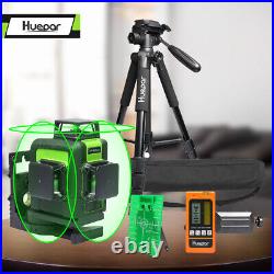 Huepar 12line Self Leveling Rotary Line Laser Level with tripod and Receiver kit