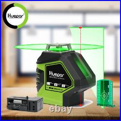 Huepar 360 Degree Laser Level 621CG Cross Line with 2 Plumb Dots Green Beam Tool