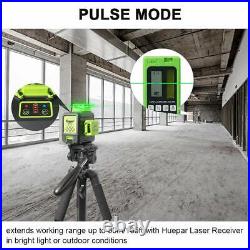 Huepar 3D 360 Cross Line Self leveling Laser Level Green Beam with Hard Box