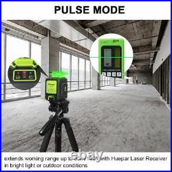 Huepar 3D Cross Line Laser Level Self leveling Professional + Digital Receiver