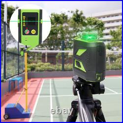 Huepar 3x360 3D Cross Line Green Laser Level Self Leveling 603CG with Receiver