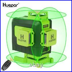 Huepar 4D Cross Lines Green Laser Level Measure With Remote Control OSRAM Light