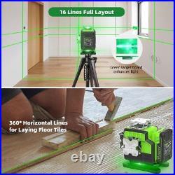 Huepar 4x360° Laser Level Self Leveling 4D Green Beam Bluetooth Connectivity