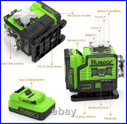 Huepar 4x360° Laser Level Self Leveling 4D Green Beam Bluetooth Connectivity