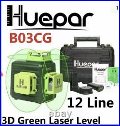 Huepar B03CG Cross-Line Laser Level 3D 12 Lines