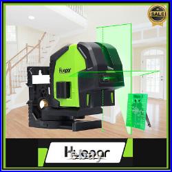 Huepar Cross Line Laser Level with 2 Plumb Dots Professional Green Self-Leveling