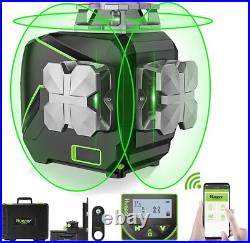 Huepar Green Laser Level, 3D Laser Level with LCD Screen 3x360°Bluetooth Green