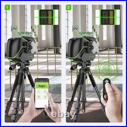 Huepar Green Laser Level, 3D Laser Level with LCD Screen 3x360°Bluetooth Green