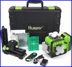 Huepar Laser Level 3D Bluetooth & Remote Control Green+Receiver+143cm Tripod