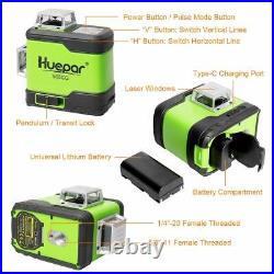 Huepar Self-Leveling Laser Level 3x360 Green Beam with Type-C Charging Port