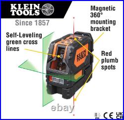 Klein Tools 93LCLG Green Laser with Red Plumb Spot Cross-Line Laser Level