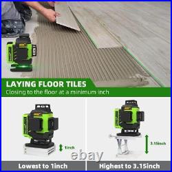 Laser Level Self-Leveling 16 Lines Green + 2 Li-ion Batteries +3.6m Level Tripod