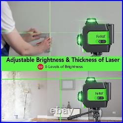 Laser Level Self Leveling 3 x 360°, 3D 12 Lines Green Laser Level for and with