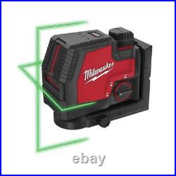 Milwaukee L4CLL-301C USB Rechargeable Green Cross Line Laser Level Kit Recharg
